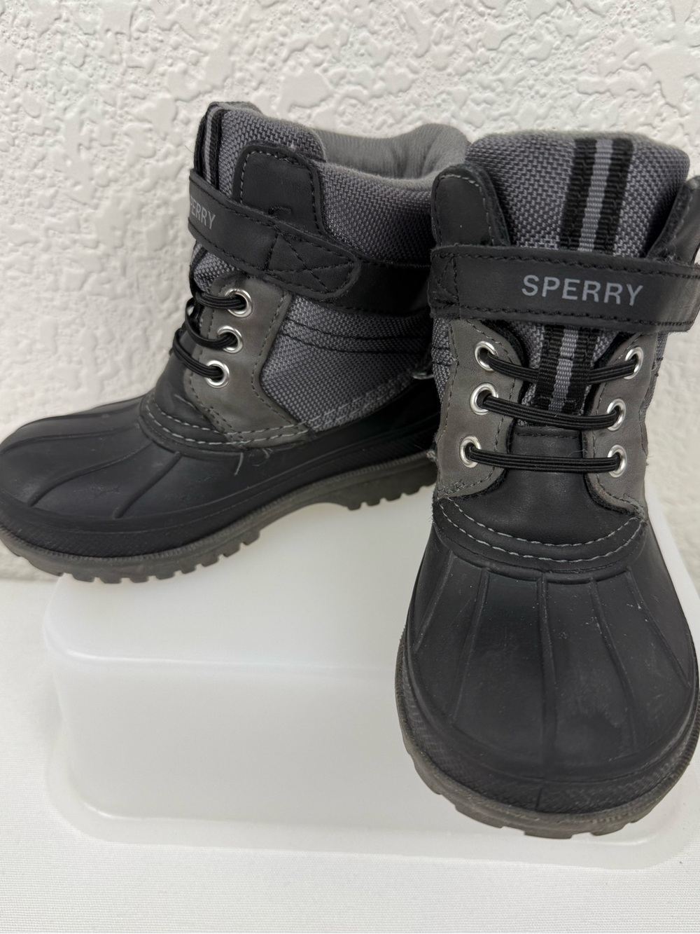 Sperry Duck Boots | Toddler 8M | Black Gray Waterproof Rain Snow Boots